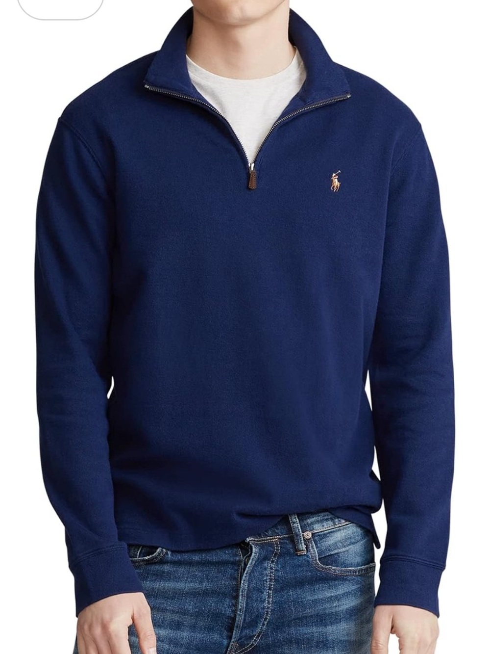 Polo by Ralph Lauren Navy Quarter-Zip Pullover with Pony Logo
